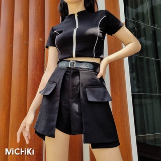 Váy Blackpink chữ A ngắn Michiki lưng cao phong cách Ulzzang - Hàng thiết kế cao cấp (40kg - 68kg)
