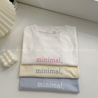 Áo thun, áo phông cộc tay cổ tròn in chữ minimal, chất mịn mát