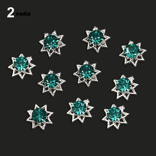 [Hàng mới về] Set 10 hạt ngôi sao năm cánh khảm kim cương giả đính trang trí móng tay nghệ thuật