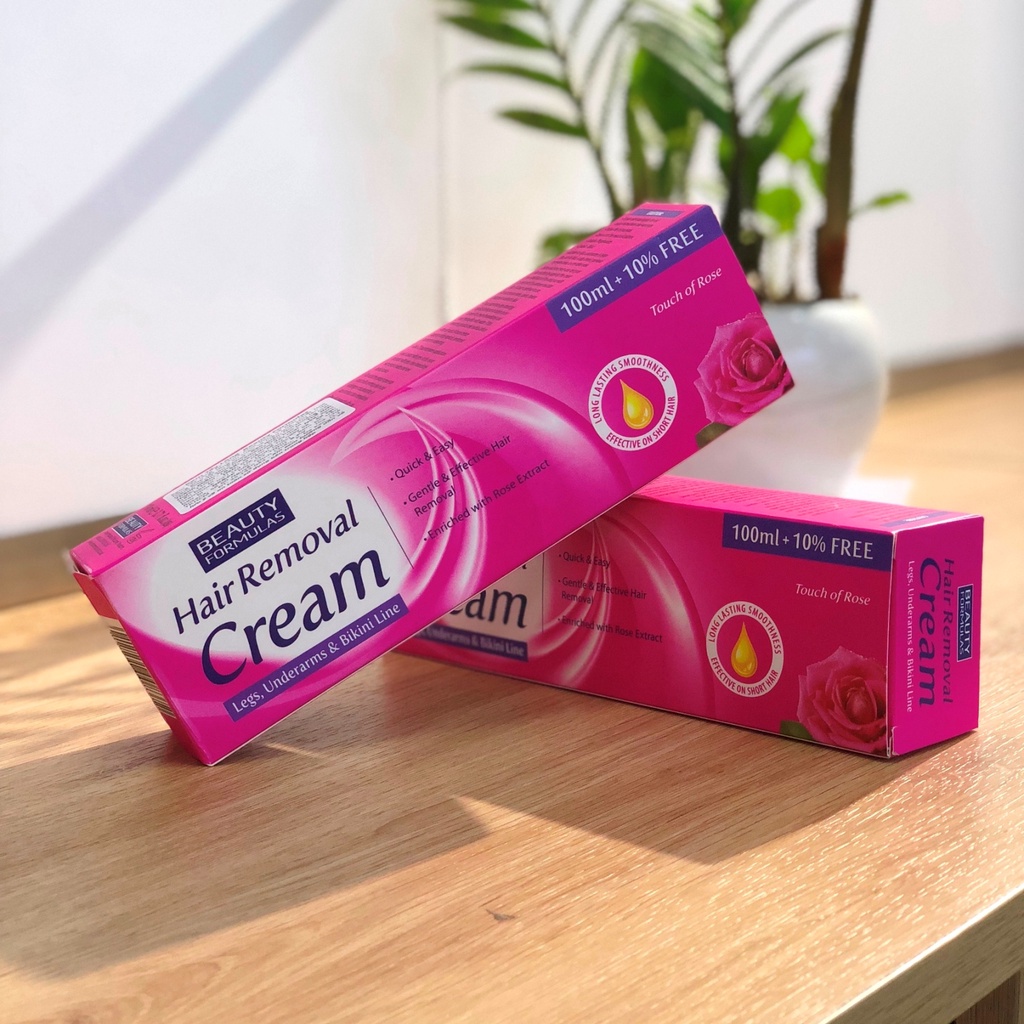 UK - Kem tẩy Wax lông bikini, tay chân BF Beauty Formulas Hair Removal Cream Hoa Hồng, Trà Xanh - 100ml - Hity Beauty