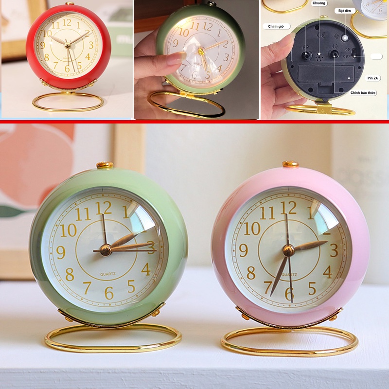 Đồng Hồ Báo Thức Để Bàn Có Chuông Reo Phong Cách Vintage Cổ Điển