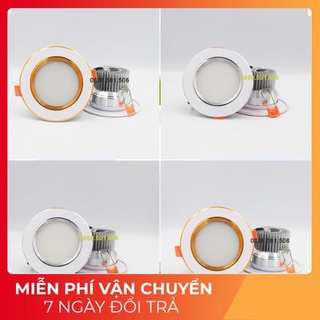 Đèn âm trần 7w và 9w phi 90/ 110 3 chế độ trắng vàng trung tính đế tản nhiệt đế cao Bảo hành 2 năm