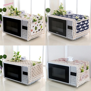 Khăn trải nóc lò vi sóng in hoa văn chất liệu polyester chống bụi chống dầu mỡ tiện dụng