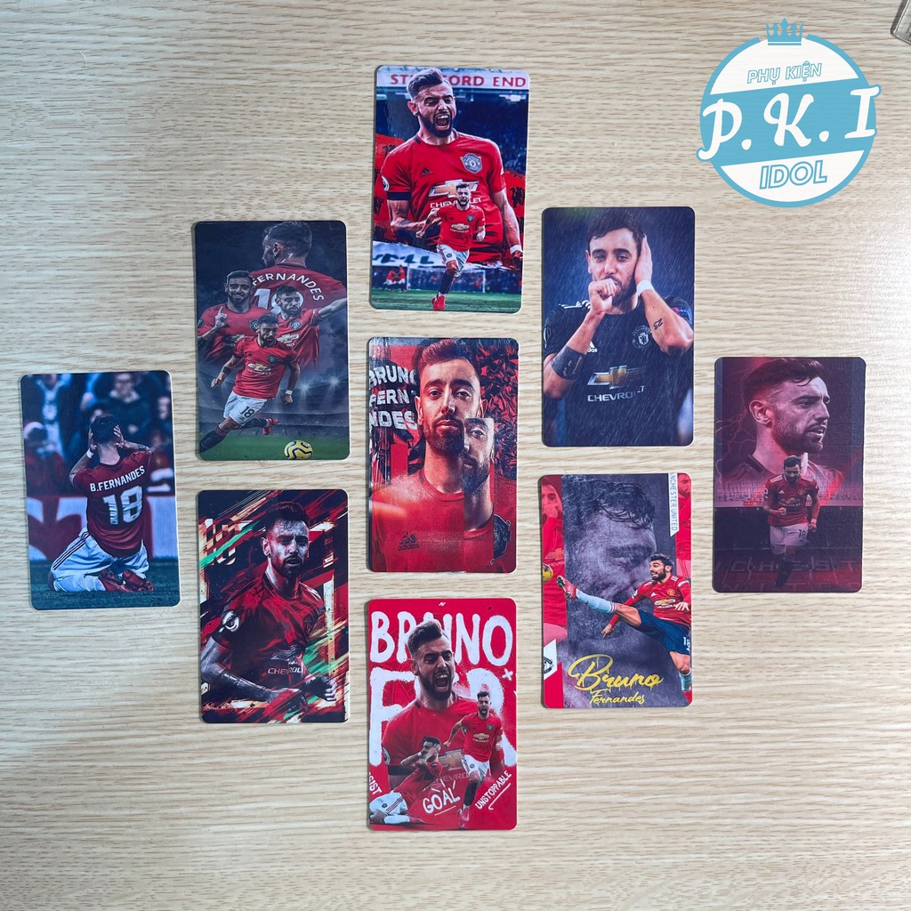 Card Thẻ Cầu Thủ Bruno Fernandes - Ảnh Siêu Sao Ép Lụa Unoff