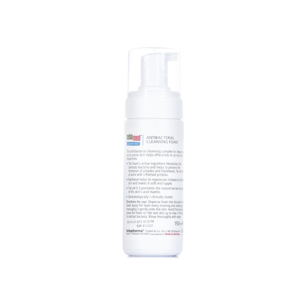 Sửa rửa mặt tạo bọt kháng khuẩn giảm mụn Sebamed pH 5.5 Clear Face AntiBacterial Cleansing Foam 150ML | BigBuy360 - bigbuy360.vn