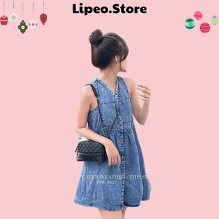 Váy- Yếm Babydoll ba lỗ Denim xoè style Ulzzang