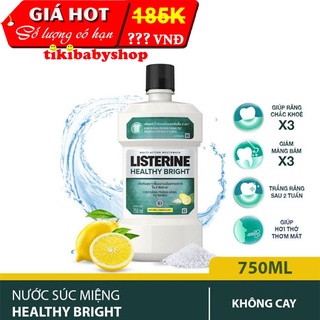 Nước Súc Miệng Làm Trắng Răng Listerine Healthy Bright - Chai 750ml