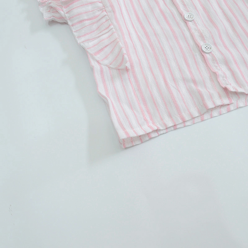 0-5 year old girl baby suit casual fashion striped short-sleeved shirt with 2 sets of children's shorts