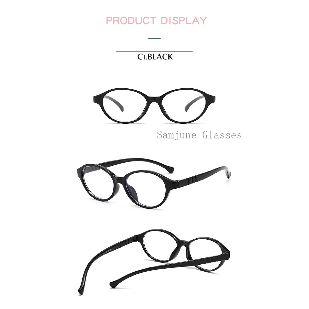 Mắt Kính Gọng Oval Chống Ánh Sáng Xanh Bảo Vệ Mắt Phong Cách Retro Samjune
