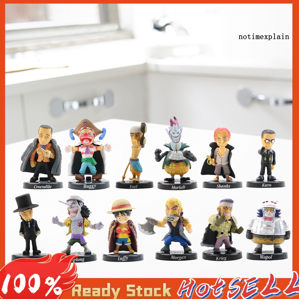 NTP 12Pcs/Set Cartoon Anime One Piece Action Figure Toy Gift Home Decor Ornament