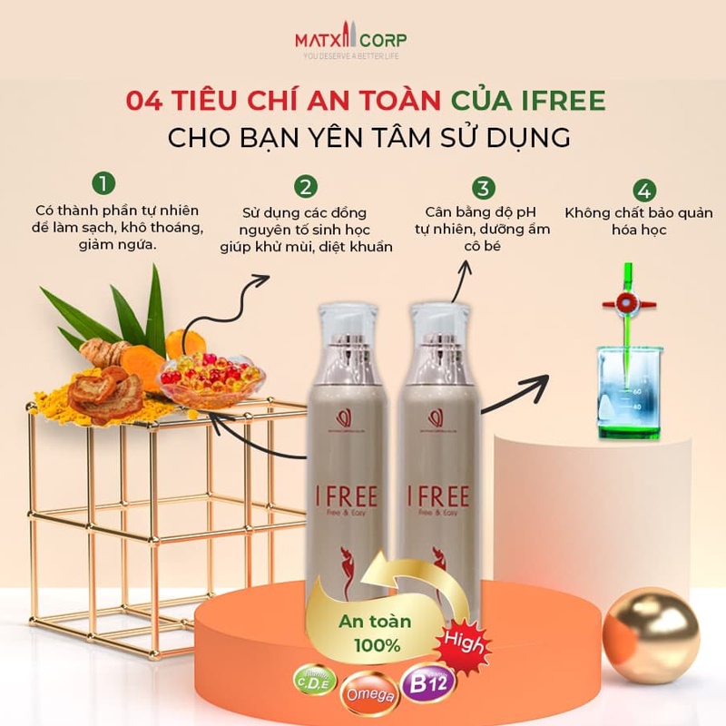 Dung Dịch Vệ Sinh Phụ Nữ Max Health IFREE - Dùng cho cả Nam và Nữ - Hàng chính hãng Matxi Corp - Chai 120ml