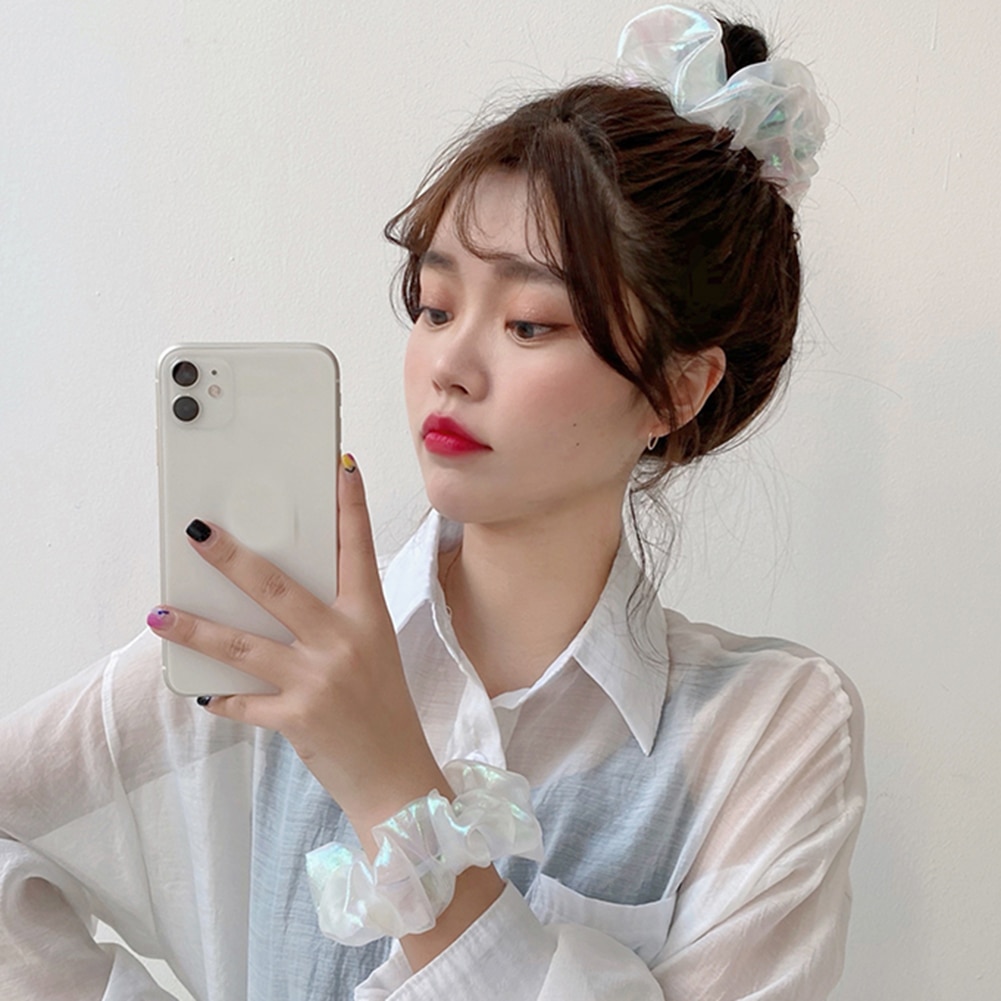 Dây buộc tóc lưới đính ngọc trai xinh xắn cho nữ