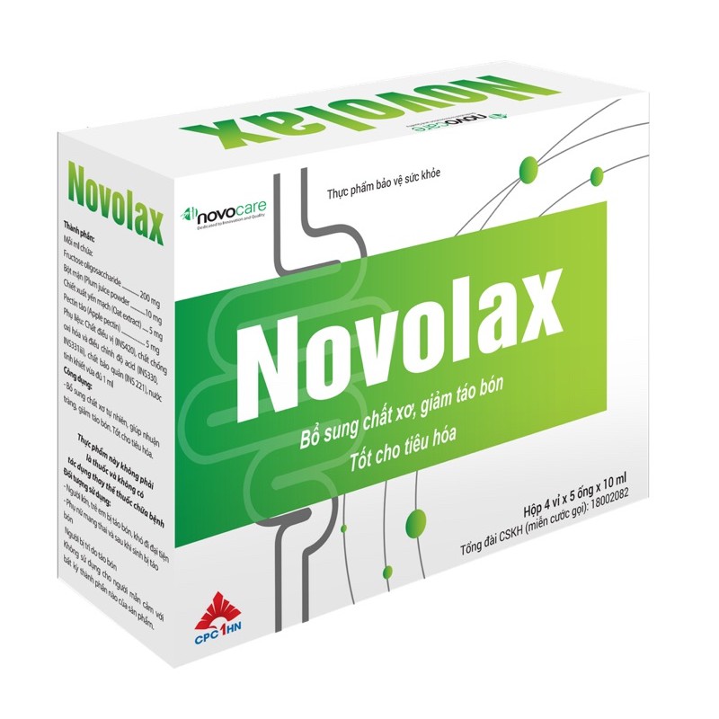 ✅[Chính hãng] NOVOLAX bổ sung chất xơ, giảm táo bón, tốt cho tiêu hoá (hộp 20 ống)