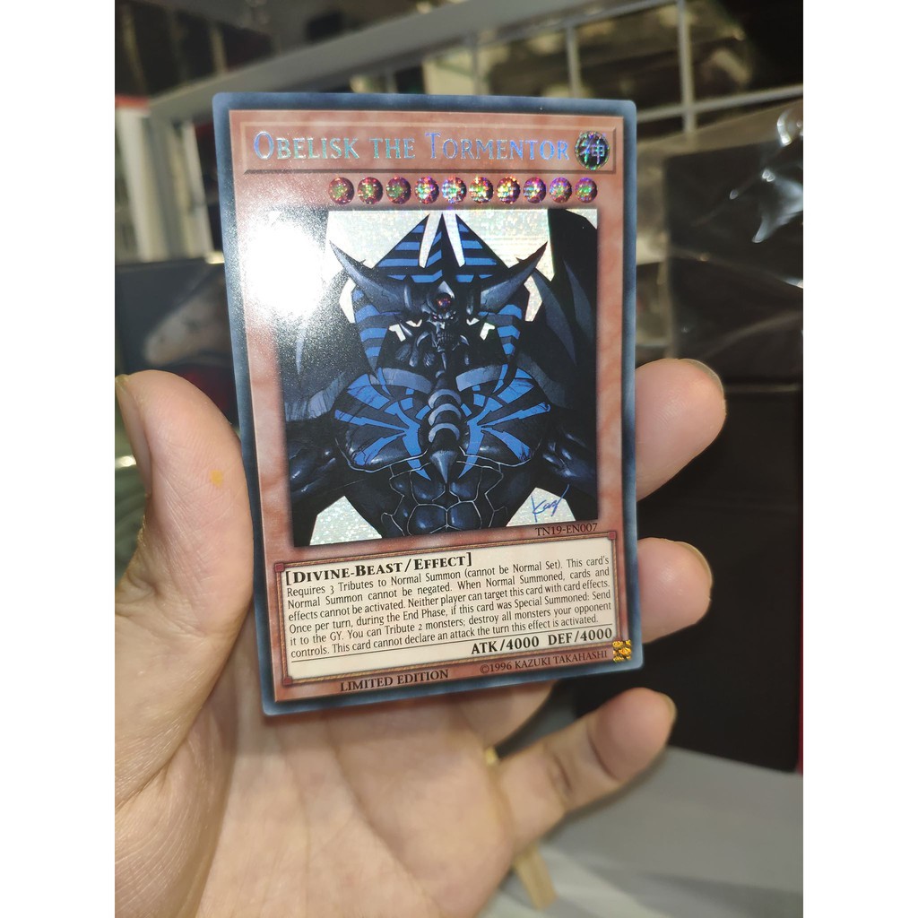 Lá bài thẻ bài Yugioh Thần hủy diệt Obelisk the Tormentor – Secret Rare - Tặng bọc bài nhựa bảo quản