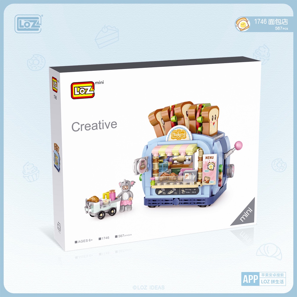 Đồ chơi lắp ráp xếp hình Cửa Hàng Bánh Mì kem trái cây lắp ghép cho bé sáng tạo tư duy trí tuệ