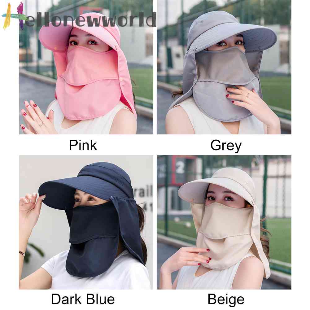Mũ Rộng Vành Kèm Mặt Nạ Chống Tia UV Khi Đi Biển