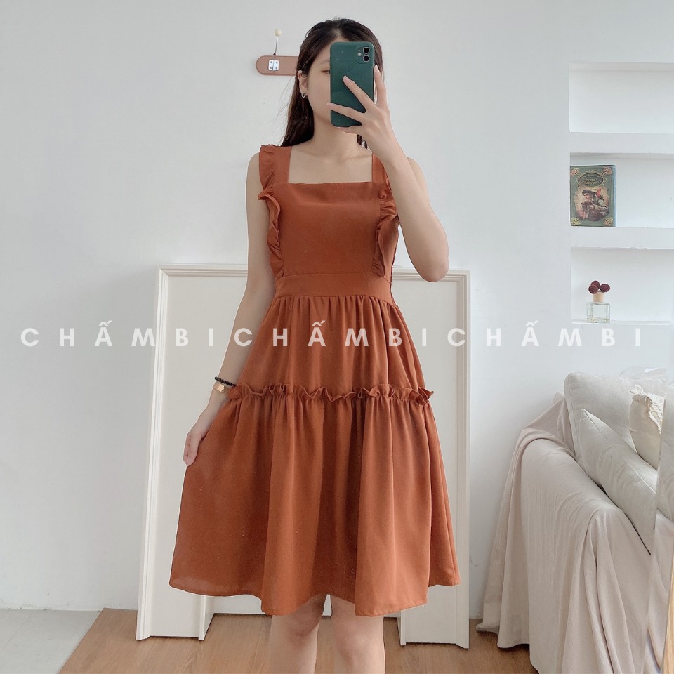 Đầm Xòe 2 Dây Cánh Tiên Chun Lưng freesize<53kg - V.011 | BigBuy360 - bigbuy360.vn