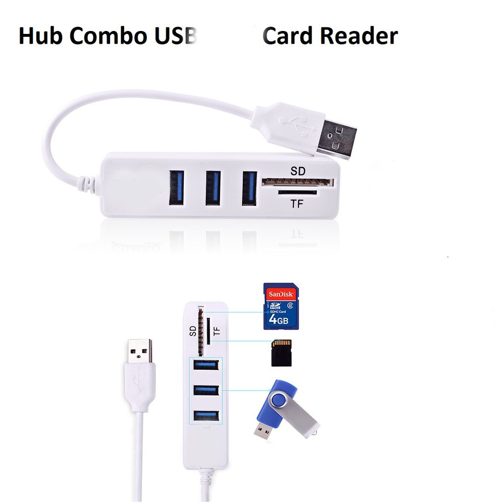 Bộ chia USB 1 RA 3 kiêm đầu đọc thẻ nhớ