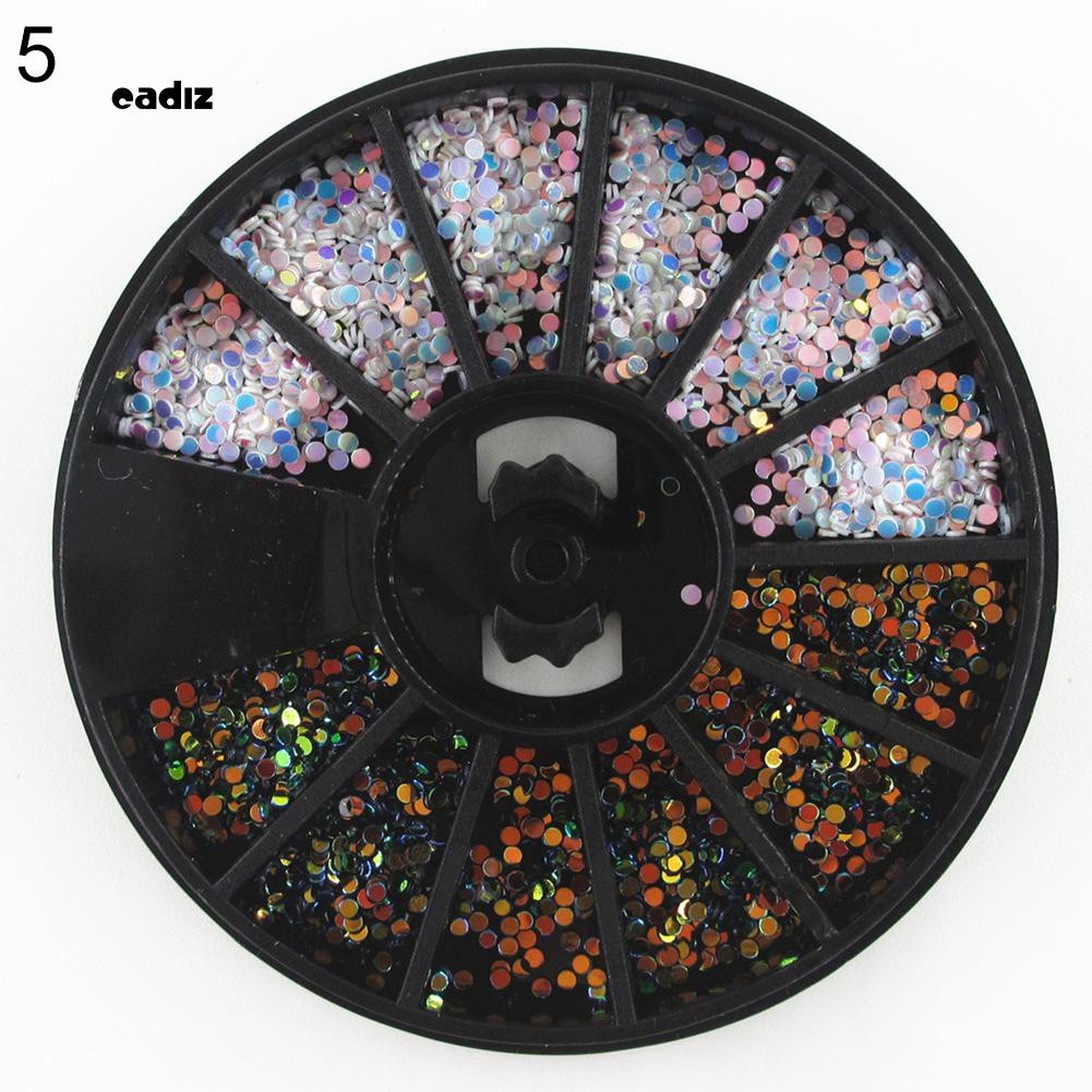 [Hàng mới về] Hộp hình bánh xe đựng đá trang trí móng tay nghệ thuật tự hoàn thiện tiện dụng 1mm