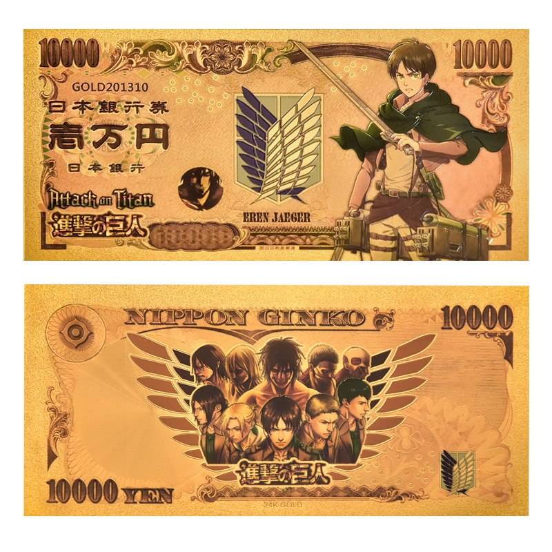Tiền giấy họa tiết phim Attack On Titan dùng trang trí sáng tạo