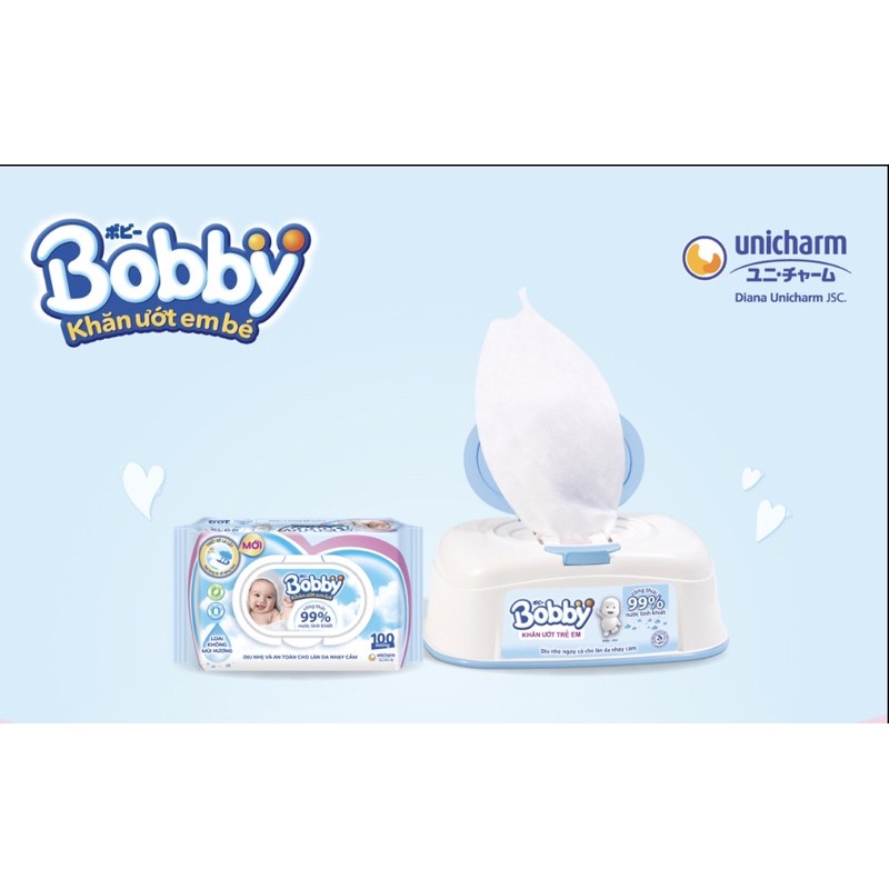 Khăn ướt Bobby xanh |Gói 100 tờ| siêu sale giá tốt