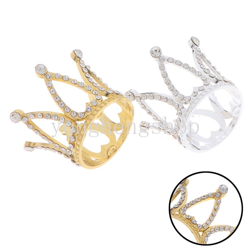 Phụ Kiện Trang Trí Bánh Kem Hình Vương Miện Mini Đính Đá Lấp Lánh Diy