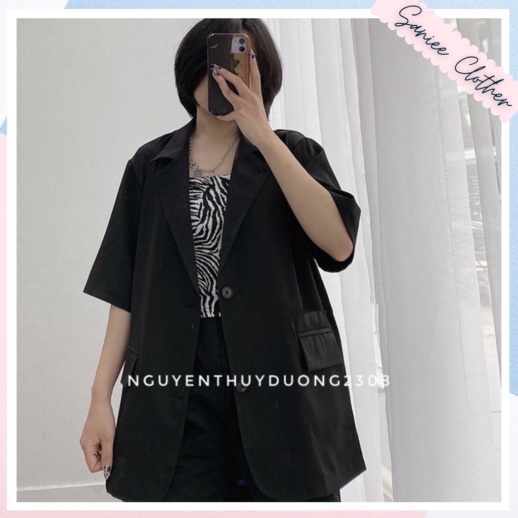 Áo Blazer Ngắn Tay Thời Trang Hàn Quốc, Túi Nắp Ulzzang Saniee Clother | BigBuy360 - bigbuy360.vn