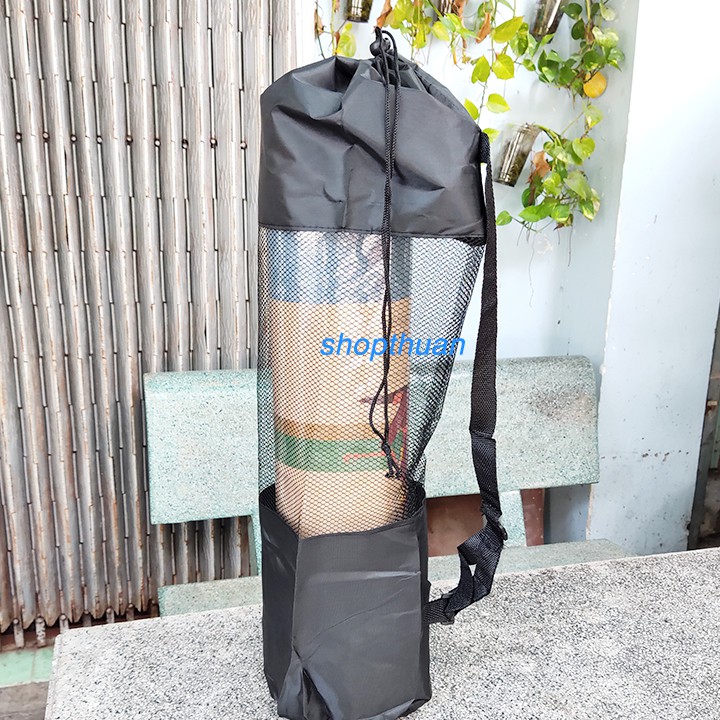 Túi đựng thảm tập yoga vải dù, dây rút miệng có quay đeo có thể thay đổi độ dài dây