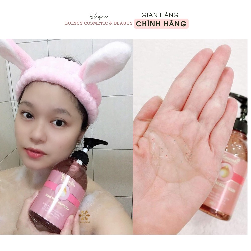 Sữa Tắm Nước Hoa Hanayuki Body Wash Giảm Mụn Lưng CHÍNH HÃNG 100% Dưỡng Da Trắng Sáng, Tẩy Tế Bào Chết Toàn Thân 500ml