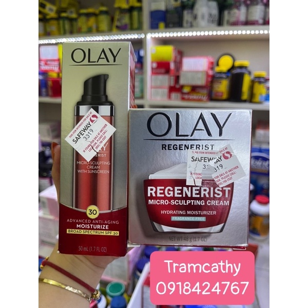 Set kem olay chống lão hóa Olay Regenerist Micro-Sculpting Cream ngày đêm
