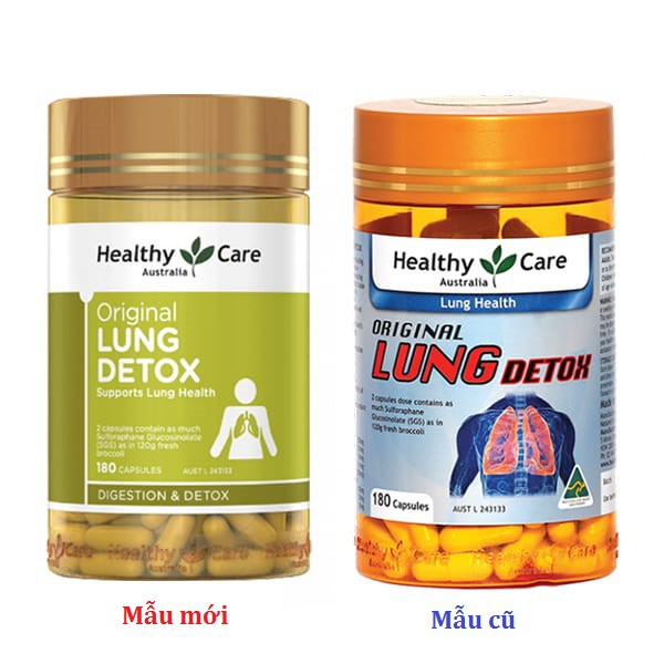 Thải độc phổi Healthy care Original Lung Detox 180 viên,