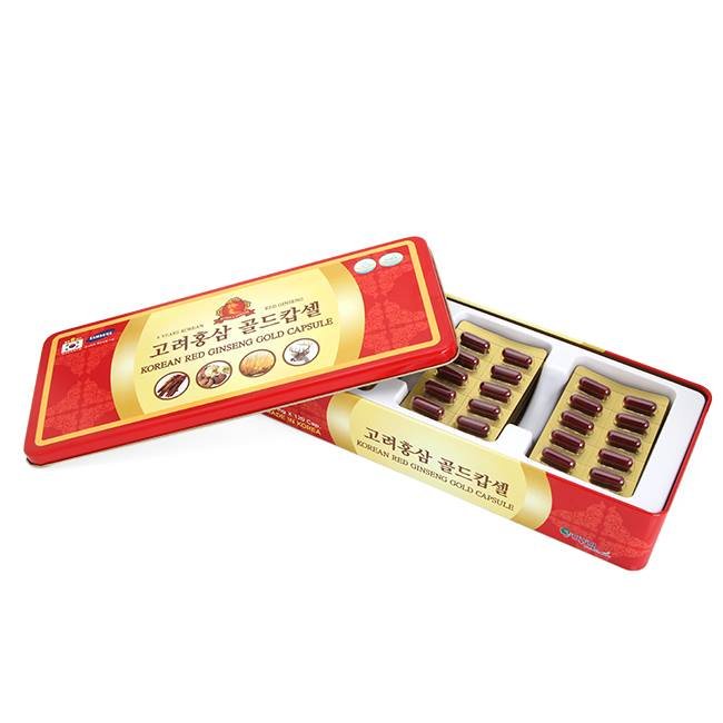 Viên Hồng Sâm Đông Trùng Hạ Thảo kết hợp Nấm Linh Chi và Nhung Hươu tặng kèm 1 hộp kẹo Sâm mềm Hàn Quốc 200g