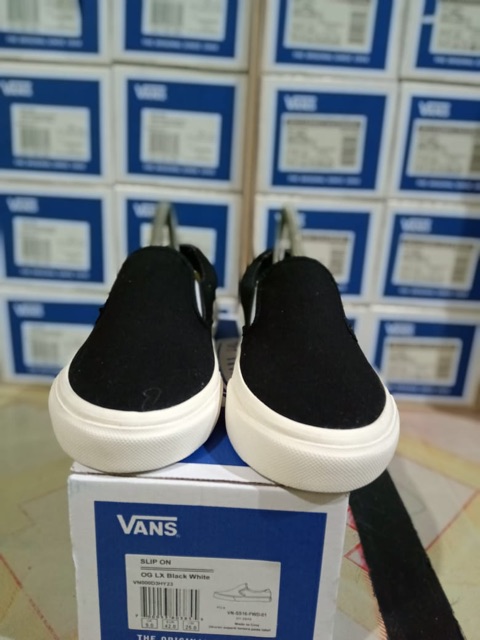 Giày Vans Slip On Og Vault Lx Màu Trắng Đen Phong Cách Trung Hoa