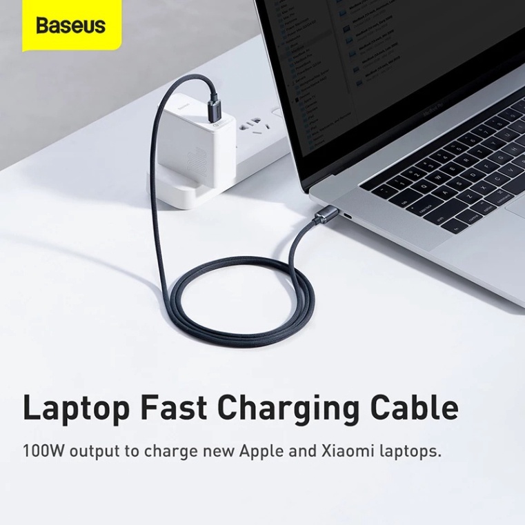 Dây cáp BASEUS PD 100W USB C sang USB Type C cho Samsung Xiaomi Macbook Pro
