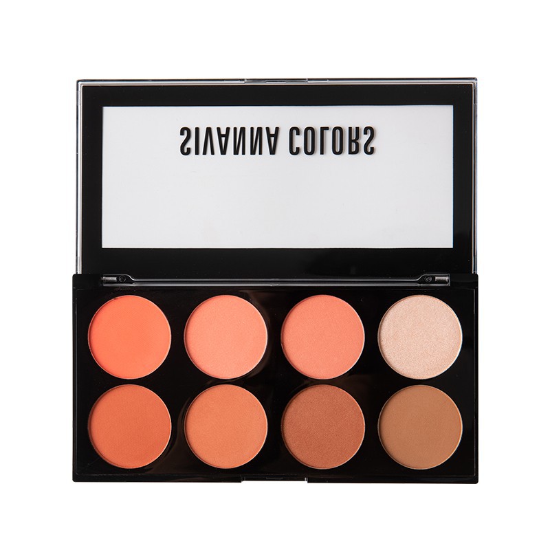 Bảng Phấn Má Hồng Và Tạo Khối, Highlight 8 Ô Sivanna Colors Ultra Blush Palette HF319 16g