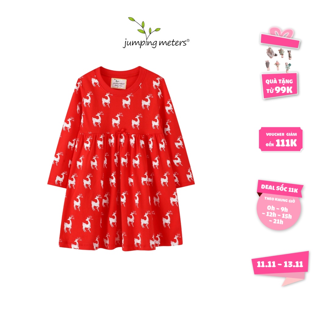 Váy bé gái dài tay họa tiết KT7 Jumping Meters