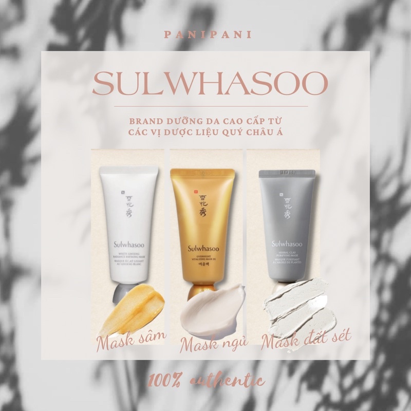 Mặt Nạ Sulwhasoo Mask Đất Sét, Bạch Sâm, Mặt Nạ Ngủ, Mặt Nạ Lột