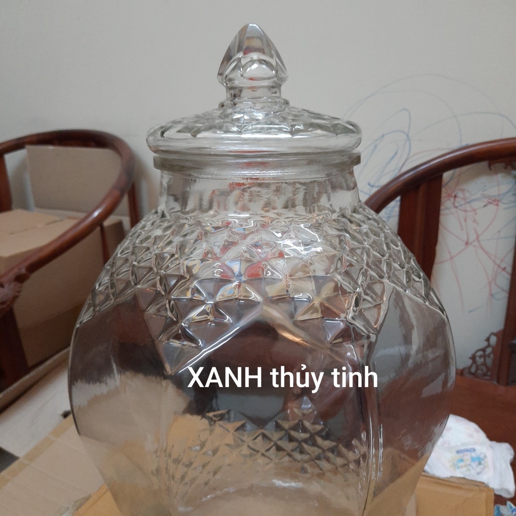 Bình thủy tinh cao cấp 8833, (bình kim cương), Dung tích - 15 lít