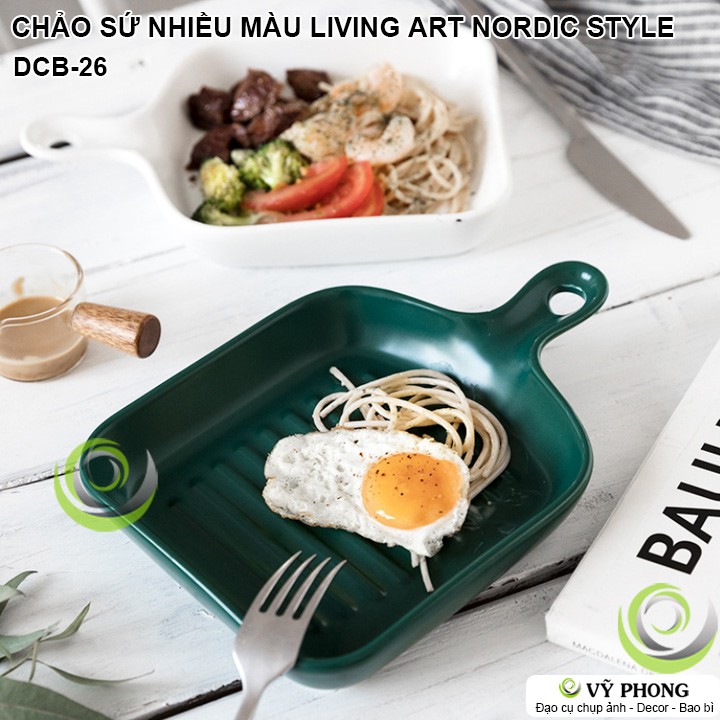 CHẢO SỨ DĨA SỨ MÀU VINTAGE LIVING ART BẮC ÂU NORDIC TRANG TRÍ BẾP ĐẠO CỤ CHỤP HÌNH SẢN PHẨM INS DCB-26