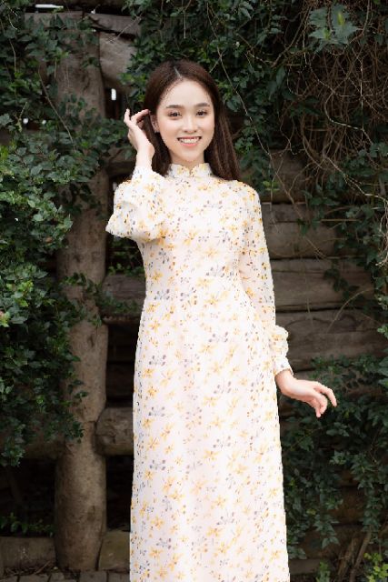 ÁO DÀI TƠ HOA NHÍ 2 LỚP⚡️⚡️FREESHIP⚡️⚡️PHOM DÁNG TRUYỀN THỐNG 4 TÀ DÀI THƯỚT THA-KÈM ẢNH THẬT PHÍA SAU