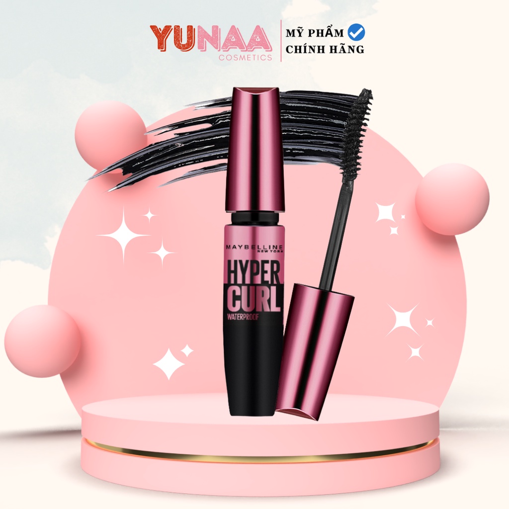 Mascara MAYBELLINE New York Hyper Curl Waterproof - Dài Mi, Cong Mi, Chuốt Mi Đen 9.2ml