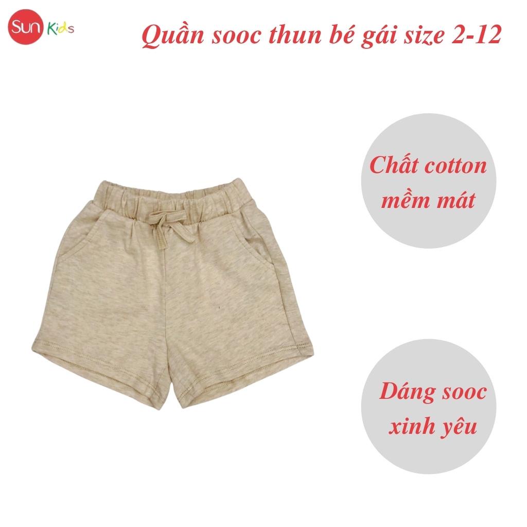 Quần short bé gái SUNKIDS1, quần sooc bé gái chất ren và cotton , size 2-12 tuổi