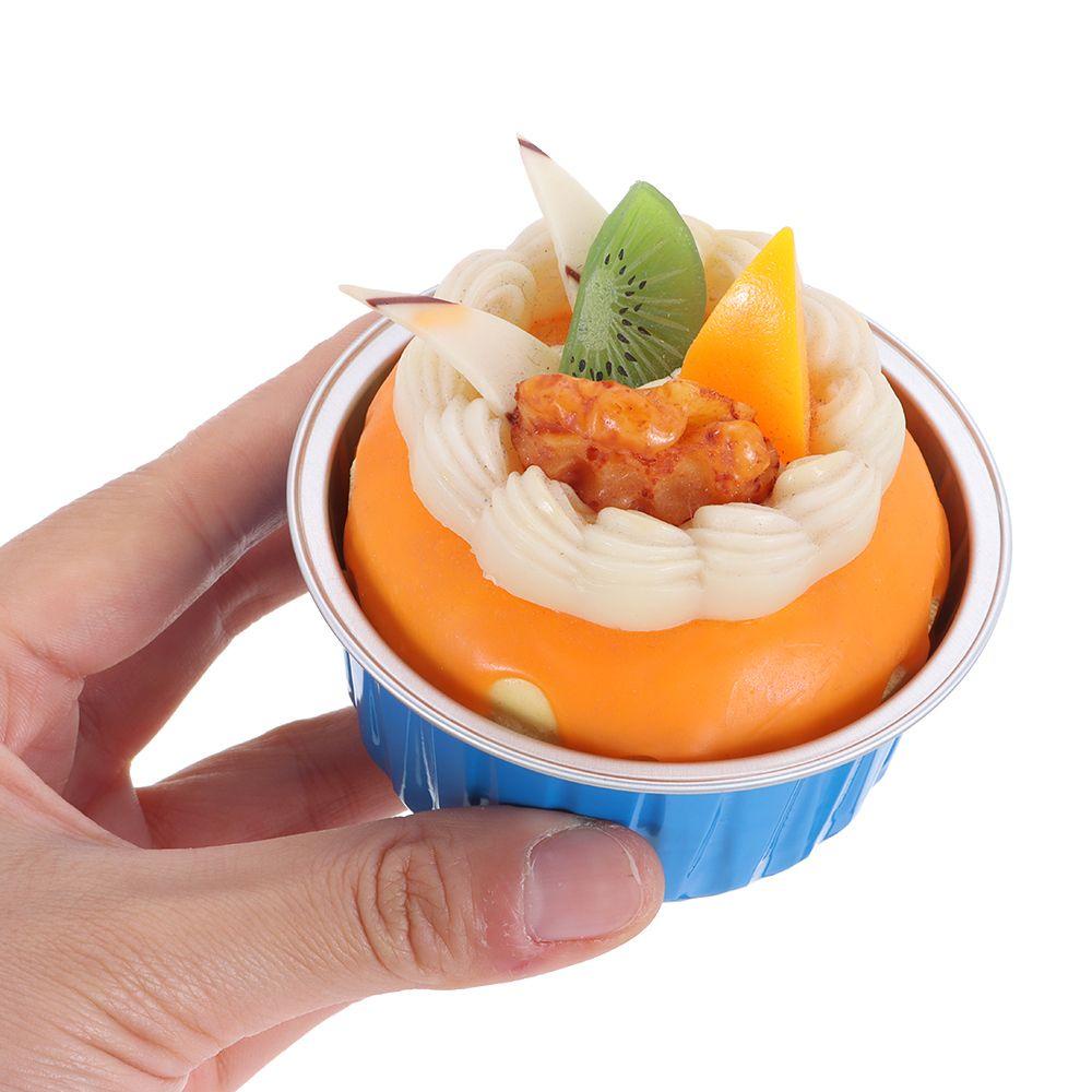 CONOPERY Set 10 Cốc Lá Nhôm 125ml Làm Bánh Cupcake Có Nắp