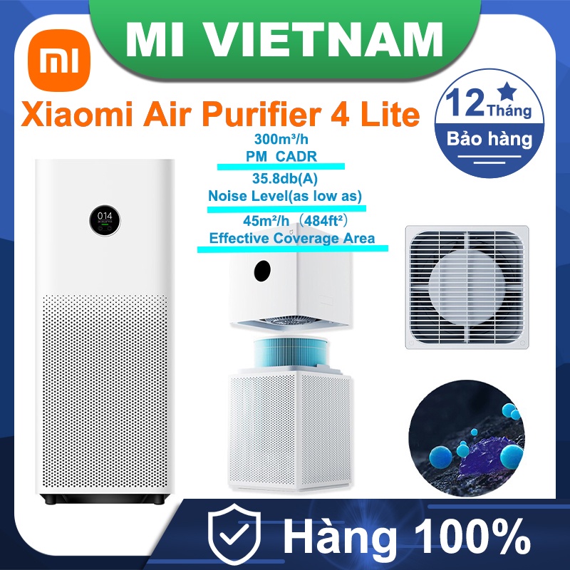 Máy lọc không khí Xiaomi Mi Air Purifier 4 Lite LED Display 99% Kháng khuẩn,380m³/h CADR, Coverage Area Up to 45m²