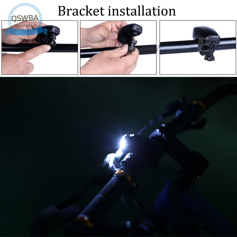 Đèn Pin 5 Bóng Led Siêu Sáng Chống Nước 3 Chế Độ Cho Xe Đạp