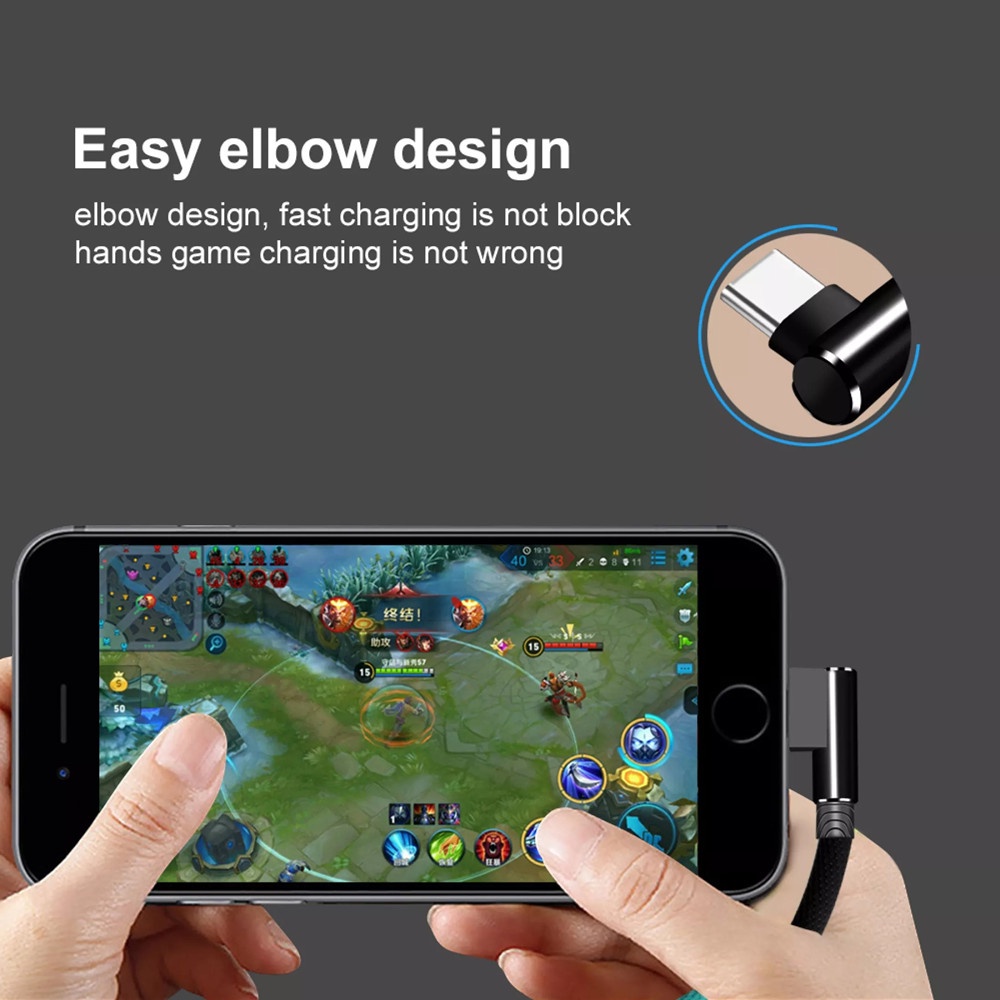 Cáp Sạc Nhanh USB Type C 2.4A 90 Độ Cho Điện Thoại Samsung Galaxy