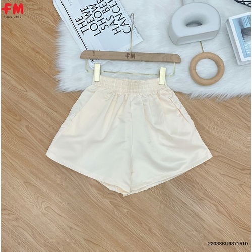 Quần đùi nữ FM Style   chất vải lụa bóng  cạp chun  form chuẩn đẹp 220317072