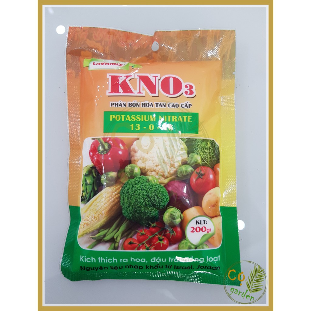 COMBO 2 túi Phân Bón Kali Nitrate 13-0-46 (Tăng tỉ lệ ra hoa - đậu quả) loại 200gr - Cọ garden