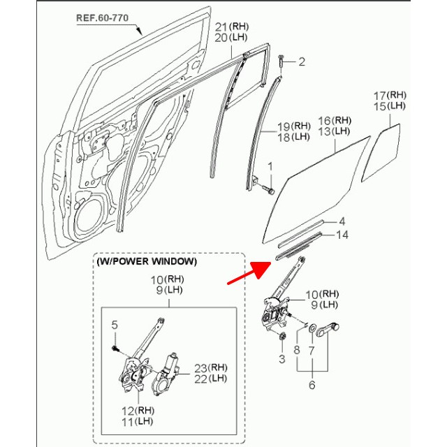 THANH RAY ĐỠ KÍNH SAU KIA MORNING CHÍNH HÃNG KIA