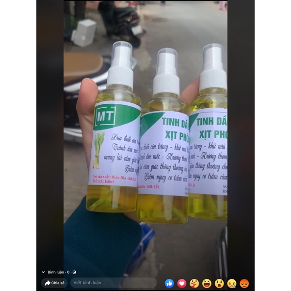 Tinh dầu xả xịt phòng khử mùi xua đuổi muỗi côn trùng hiệu quả lọ 100ml